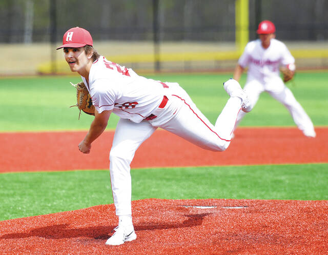 129572209_web1_Dallas-Hazleton-Baseball-5
Hazleton Area starting pitcher Antonio Doganiero shined in Saturdays showdown with Dallas, striking out 11 while allowing one run on two hits for the win.
Tony Callaio | For Times Leader