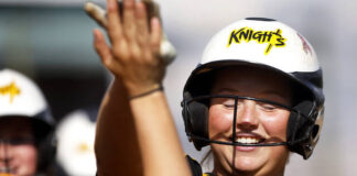 
			
				                                Lake-Lehman’s Rylie Bucknavage is congratulated as she enters the dugout after scoring in the third inning against Holy Redeemer Monday. Bucknavage doubled and then circled the bases on a throwing error on the hit.
                                 Fred Adams | for Times Leader

			
		
