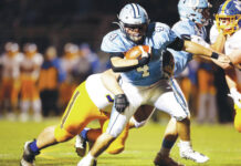 
			
				                                Dallas running back Dylan Geskey picks up a first down against Valley View in last year’s District 2 Class 4A championship game. The teams meet in the title game once again Friday night at Valley View.
                                 Fred Adams file photo | For Times Leader

			
		
