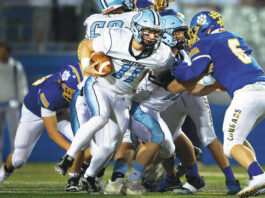 
			
				                                Dallas quarterback Brady Zapoticky runs the ball against Valley View in the first quarter of the District 2 Class 4A final.
                                 Fred Adams | For Times Leader

			
		