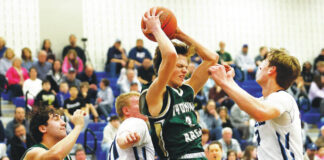 
			
				                                Wyoming Area’s Luke Kopetchny pulls down a rebound in the second quarter.
                                 Fred Adams | For Times Leader

			
		