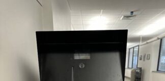 
			
				                                This new mail ballot drop box with innovative security measures may be used in Luzerne County’s Penn Place Building for the May 20 primary election as part of a pilot program, county Election Director Emily Cook announced Monday.
                                 Submitted photo

			
		