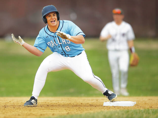 131413803_web1_dal_wvw2_faa
Dallas Kaden Coyne reacts after hitting a double in the first inning.
Fred Adams | For Times Leader