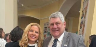 
			
				                                Luzerne County Assistant Public Defender Cheryl Sobeski-Reedy, at left, is photographed at the press event in the capital building with Clinton County Commissioner Jeff Synder, immediate past president of the County Commissioners’ Association of Pennsylvania.
                                 Submitted photo

			
		