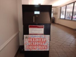 
			
				                                Luzerne County’s Election Board approved a pilot program to use this drop box in the Penn Place Building lobby in Wilkes-Barre for the May 20 primary election. It has a camera and other added security features.
                                 Times Leader File Photo

			
		