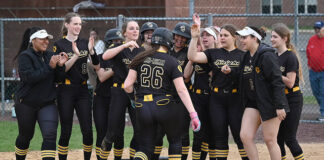 
			
				                                Penn State recruit Kirsten Finarelli (26) is greeted at home plate after hitting a solo home run for Lake-Lehman in the fourth inning.
                                 Tony Callaio | For Times Leader

			
		