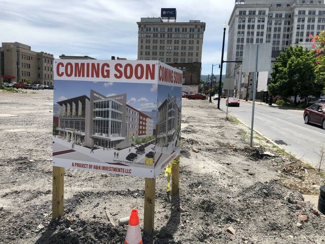 131514510_web1_Hyatt-Place-WB-2
The fate of the former landmark Hotel Sterling site in Wilkes-Barre is up in the air because a new hotel project slated for the vacant lot will be located on Public Square instead.
Times Leader File Photo