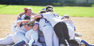 
			
				                                Mid Valley starting pitcher Ava Hazelton (left top) is all smiles as her teammates celebrated their 6-4 win over Lake-Lehman for the District 2 Class 3A softball title.
                                 Tony Callaio | For Times Leader

			
		