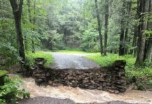 
			
				                                The Luzerne County-owned Kyttle Pike Road Bridge in Ross Township was blown out during flooding Monday.
                                 Submitted Photo

			
		