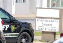 
			
				                                A Luzerne County Sheriff’s Department vehicle blocks an entrance to the parking lot of the county human services building, which houses the Children, Youth and Families agency, on Wednesday afternoon.
                                 Elizabeth Baumeister | Times Leader

			
		