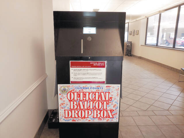 131837561_web1_drop-box--1-
For voters who prefer to drop off their ballots instead of mailing them in, drop boxes are set up inside two county-owned properties: Penn Place Building, 20 N. Pennsylvania Ave., Wilkes-Barre, and Broad Street Business Exchange, 100 W. Broad St., Hazleton.
Times Leader File Photo