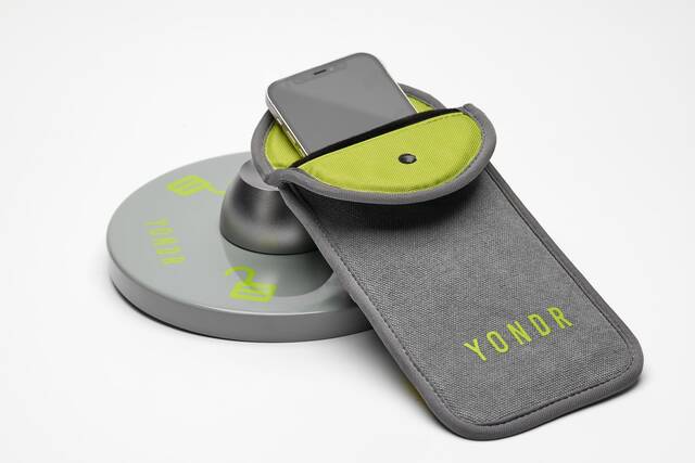 131889349_web1_retrieveFromCS 
			
				                                Starting Friday, all Luzerne County Courthouse visitors must place their cell phones and smart watches in these locked pouches from Yondr Inc., including those heading to non-court offices inside the building.
                                 Photo courtesy of Yondr Inc.