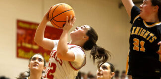 
			
				                                Holy Redeemers McKenzie Chimock take a shot at the basket during the first quarter.
                                 Fred Adams | For Times Leader

			
		