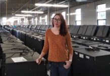 
			
				                                Luzerne County Election Director Emily Cook stands in the countys voting machine warehouse in Wilkes-Barre during machine testing in September 2022, when Cook was election operations manager. Less voting equipment storage space will be needed due to a change in systems, prompting plans to move the central court to the building and add a central processing center.
                                 File Photo

			
		
