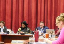
			
				                                Luzerne County Councilwoman Denise Williams reads a resolution during Tuesdays meeting. Also shown, from left, are Council Vice Chairwoman Brittany Stephenson, Chairman Jimmy Sabatino, Councilman Harry Haas and Councilwoman Joanna Bryn Smith.
                                 Jennifer Learn-Andes | Times Leader

			
		