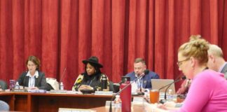 
			
				                                Luzerne County Councilwoman Denise Williams reads a resolution during Tuesdays meeting. Also shown, from left, are Council Vice Chairwoman Brittany Stephenson, Chairman Jimmy Sabatino, Councilman Harry Haas and Councilwoman Joanna Bryn Smith.
                                 Jennifer Learn-Andes | Times Leader

			
		