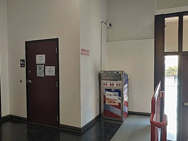<p>Luzerne County has provided a mail ballot drop box in the county-owned Broad Street Business Exchange Building in Hazleton, as shown, but future plans are unknown because the county is in the process of selling the property to a private entity.</p>
<p>File photo</p>