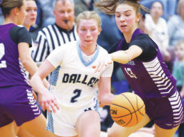 
			
				                                Caitlyn Mizzer of Dallas moves the ball as Wallenpaupacks Abby Cykosky defends in the first quarter.
                                 Fred Adams | For Times Leader

			
		