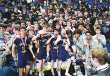 
			
				                                Scranton Prep boys celebrate with the student body after defeating Dallas in the District 2 Class 4A championship game at Mohegan Arena.
                                 Tony Callaio | For Times Leader

			
		
