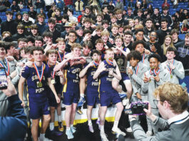 
			
				                                Scranton Prep boys celebrate with the student body after defeating Dallas in the District 2 Class 4A championship game at Mohegan Arena.
                                 Tony Callaio | For Times Leader

			
		