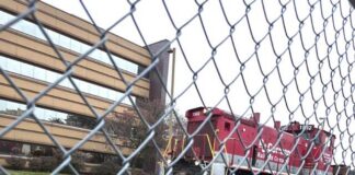 
			
				                                The county-owned rail line that intersects Market Street in Wilkes-Barre.
                                 Times Leader file photo

			
		