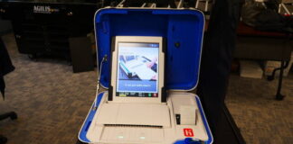 
			
				                                After hand-marking paper ballots, Luzerne County May 19 primary election voters must feed the paper into this new Hart InterCivic tabulator to cast their vote.
                                 Jennifer Learn-Andes | Times Leader

			
		