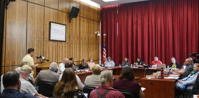 132413974_web1_counciluse
Luzerne County Council members listen to public comment on an anti-discrimination ordinance on Tuesday before a majority voted to enact the legislation.
Jennifer Learn-Andes | Times Leader