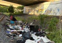 Luzerne County Redevelopment Authority discusses options for homeless encampment by rail line
A Wilkes-Barre resident provided this recent photograph of debris piling up at a homeless encampment along the rail line in the citys Parsons section.
Submitted photo