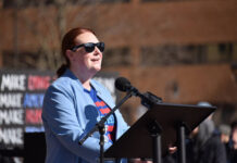 Group advocates adding insider stock trading prohibition to Luzerne County’s home rule charter
Action Together NEPA Executive Director Alisha Hoffman-Mirilovich, shown at a No Kings event in Wilkes-Barre earlier this year, announced Wednesday her organization is trying to place a referendum on the November 2026 general election ballot asking voters if they want to add an insider stock trading prohibition to Luzerne Countys home rule charter.
Elizabeth Baumeister | Times Leader File Photo